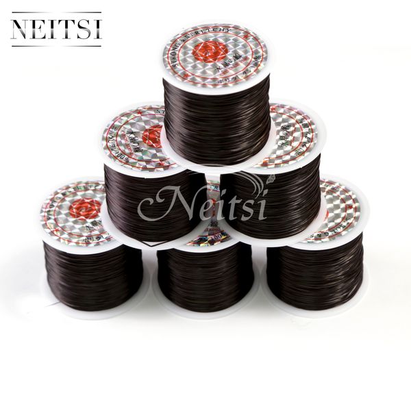 Neitsi 5Roll D-Brown # 50 метров / шт Хрустальные бусины Эластичный шнур для волос Кристалл Э