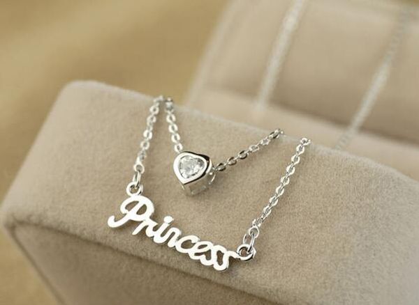 Lady Letter Princess Necklaces Korea Style Crystal Love Pendant 2 Layer Chains Rose Gold Plated Charm Necklace Jewelry Christmas Gift
Lady Letter Princess Necklaces Korea Style Crystal Love Pendant 2 Layer Chains Rose Gold Plated Charm Necklace Jewelry Christmas Gift