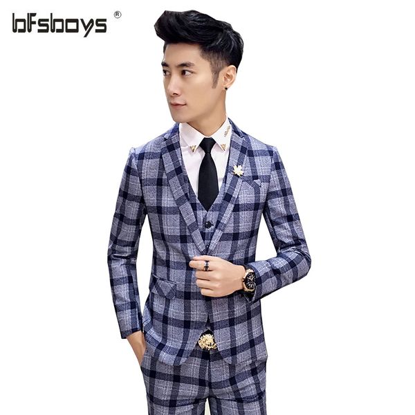 wholesale- 2017 new fashion men one button brand cultivate one's morality suits grid suits (jacket+pants+vest) sjt004, White;black
wholesale- 2017 new fashion men one button brand cultivate one's morality suits grid suits (jacket+pants+vest) sjt004, White;black