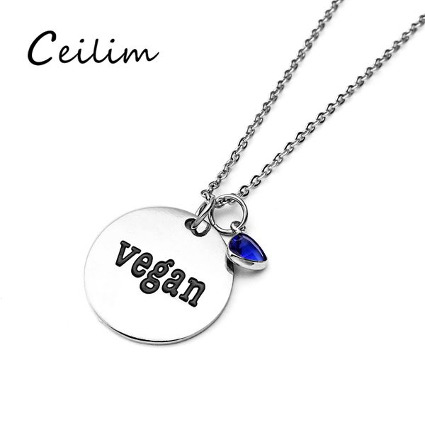 vegan letter charms pendant necklaces for women men vegetarian stainless steel chain triangle crystal pendant sweater necklace 2017, Silver
vegan letter charms pendant necklaces for women men vegetarian stainless steel chain triangle crystal pendant sweater necklace 2017, Silver