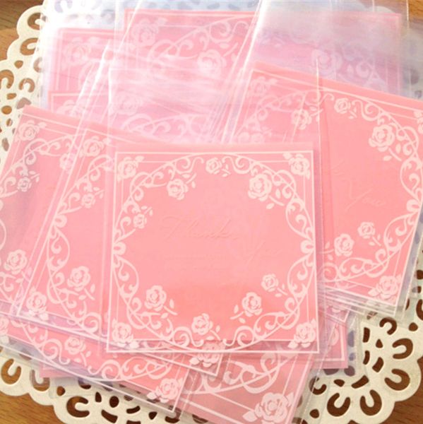 Cookie packaging Pink rose flower lace "thank you" self-adhesive plastic bag for snack baking package 50pcs/lot 10X10cm
Cookie packaging Pink rose flower lace "thank you" self-adhesive plastic bag for snack baking package 50pcs/lot 10X10cm