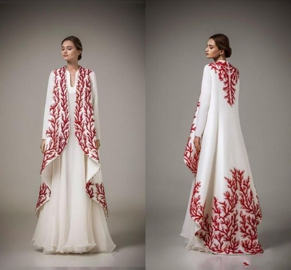 2019 traditional abayas for muslim high neck white chiffon red embroidery arabic evening gowns with coat formal mother dress arabic kaftans, Black;red
2019 traditional abayas for muslim high neck white chiffon red embroidery arabic evening gowns with coat formal mother dress arabic kaftans, Black;red