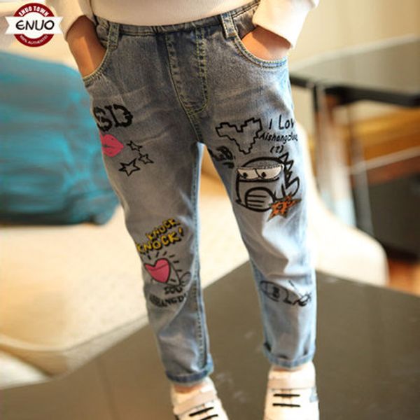 children's clothing han edition girls girls pants spring summer wear jeans trousers of graffiti girls leggings, Blue
children's clothing han edition girls girls pants spring summer wear jeans trousers of graffiti girls leggings, Blue