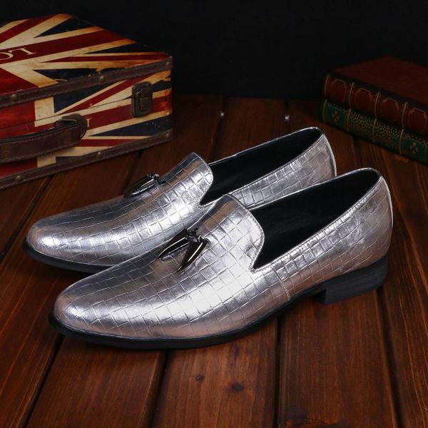 selling luxury mens silver leisure leather shoes fashion mens slip on dress shoes snake pattern round toe boat shoes, Black
selling luxury mens silver leisure leather shoes fashion mens slip on dress shoes snake pattern round toe boat shoes, Black