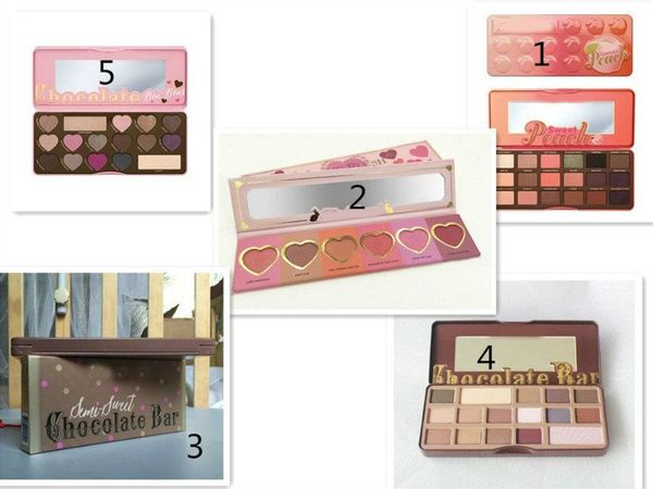 in stock!!! hot selling 5 types Chocolate Bar Eyeshadow palette high quality and long-lasting Eye Shadow palette free shipping
in stock!!! hot selling 5 types Chocolate Bar Eyeshadow palette high quality and long-lasting Eye Shadow palette free shipping