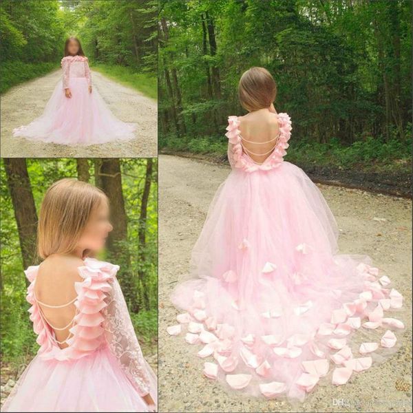 fantastic backless girls pageant gowns 2016 long sleeves tulle princess festival party dresses pink flower girls lace dresses for wedding, White;blue
fantastic backless girls pageant gowns 2016 long sleeves tulle princess festival party dresses pink flower girls lace dresses for wedding, White;blue