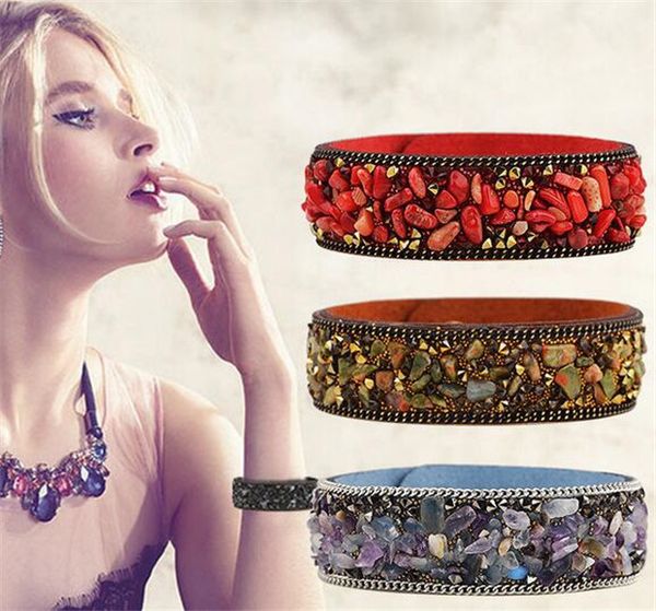 2016 new fashion natural crystal broken stone bracelets colorful charm velvet leather bangles adjustable women fine jewelry dcbj1218, Golden;silver
2016 new fashion natural crystal broken stone bracelets colorful charm velvet leather bangles adjustable women fine jewelry dcbj1218, Golden;silver