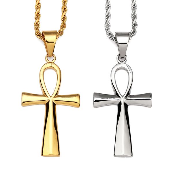 Egyptian Ankh Key Of Life Simple Gold And Silver Cross Pendant Necklace Classic men necklace
Egyptian Ankh Key Of Life Simple Gold And Silver Cross Pendant Necklace Classic men necklace