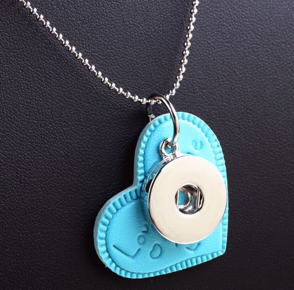 noosa leather heart pendant necklace diy accessories buttons women necklace, Silver
noosa leather heart pendant necklace diy accessories buttons women necklace, Silver
