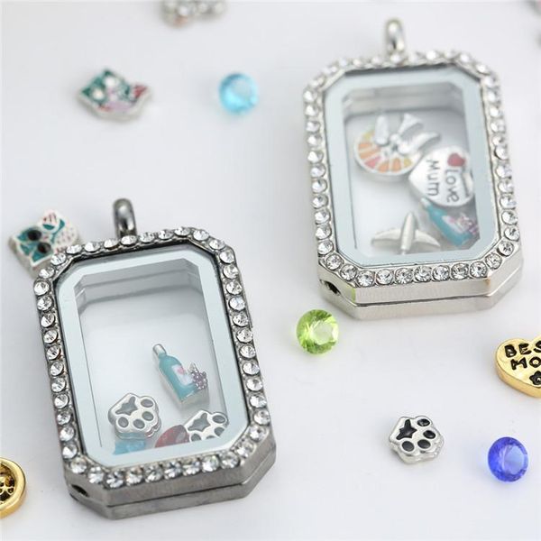 fashion rectangle glass locket pendants necklaces memory living lockets magnetic floating charm locket with rhinestone crystals, Silver
fashion rectangle glass locket pendants necklaces memory living lockets magnetic floating charm locket with rhinestone crystals, Silver