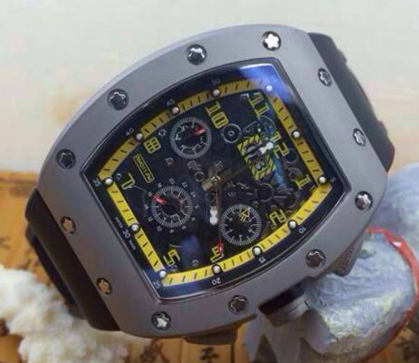 luxury titanium stainless rm011 felipe massa flyback men automatic movements skeleton watches rubber mens mechanical wristwatch, Slivery;brown
luxury titanium stainless rm011 felipe massa flyback men automatic movements skeleton watches rubber mens mechanical wristwatch, Slivery;brown