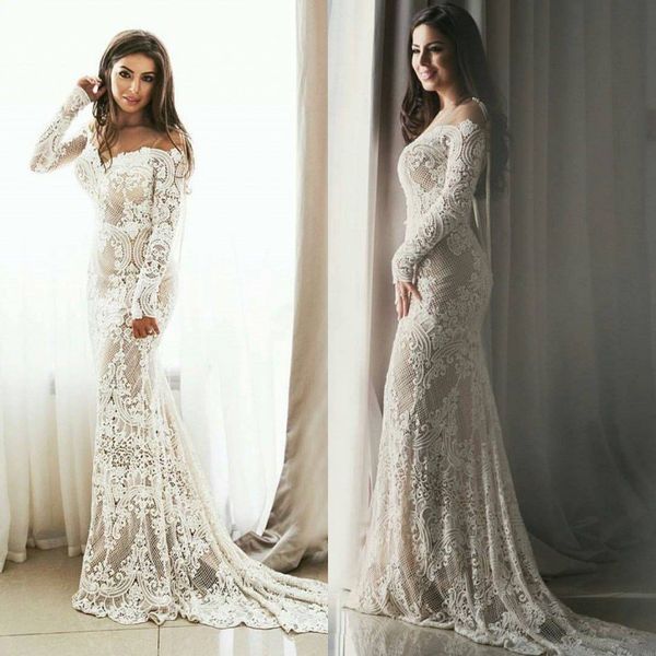berta mermaid wedding dresses lace applique long sleeve wedding dress sweep train vestidos de novia plus size bridal gown, White
berta mermaid wedding dresses lace applique long sleeve wedding dress sweep train vestidos de novia plus size bridal gown, White