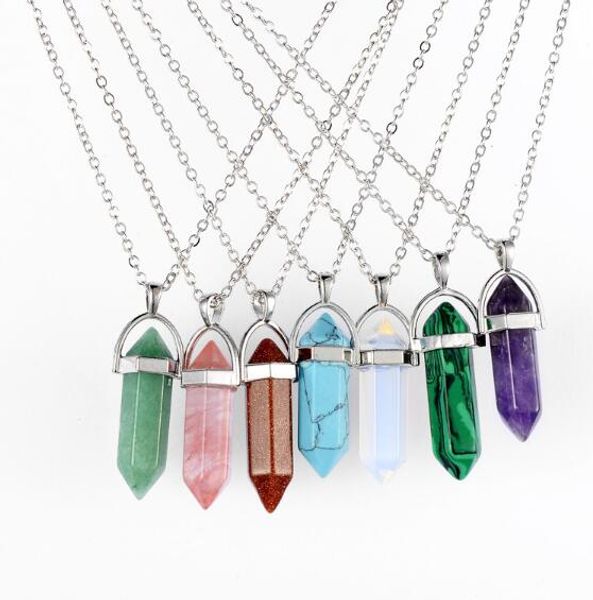 jln hexagonal gemstone pendant crystal quartz amethyst black onyx prism bullet shape stone necklace with 18 inches brass chain, Silver
jln hexagonal gemstone pendant crystal quartz amethyst black onyx prism bullet shape stone necklace with 18 inches brass chain, Silver