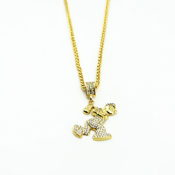 sale rhinestone popeye pendants necklaces hiphop gold plated jewelry filling pieces mens gold filled hip hop chains necklace, Silver
sale rhinestone popeye pendants necklaces hiphop gold plated jewelry filling pieces mens gold filled hip hop chains necklace, Silver