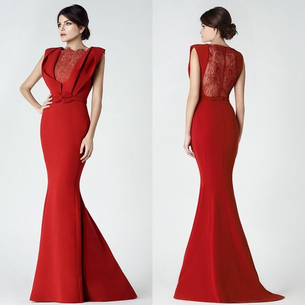 red saiid kobeisy dresses evening wear mermaid sheer bateau neck transparent back evening gowns floor length formal dress with sash, Black;red
red saiid kobeisy dresses evening wear mermaid sheer bateau neck transparent back evening gowns floor length formal dress with sash, Black;red