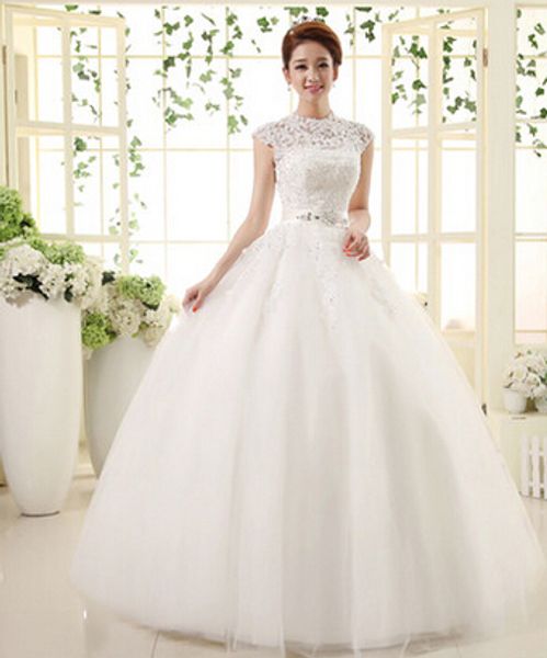 capped jewel neck lace tulle wedding dress with beaded 2016 floor length backless wedding gowns fast shipping, White
capped jewel neck lace tulle wedding dress with beaded 2016 floor length backless wedding gowns fast shipping, White