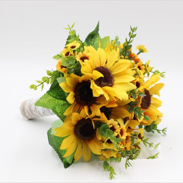 Fresh Yellow Sunflower bouquet Bridal artificial flowers suppliers fleur artificielle bouquet de mariage bride bouquet
Fresh Yellow Sunflower bouquet Bridal artificial flowers suppliers fleur artificielle bouquet de mariage bride bouquet