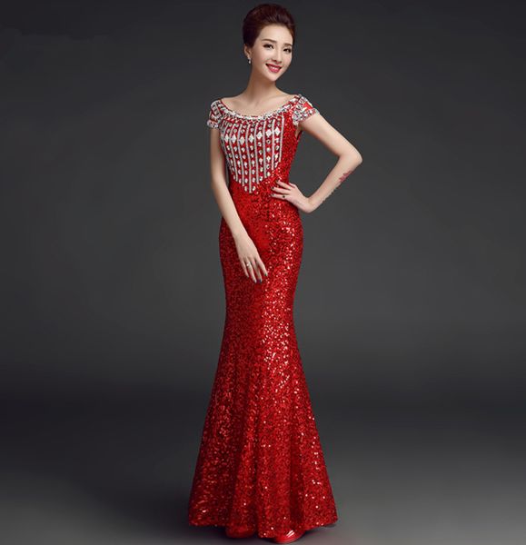 beaded sequin mermaid bridesmaid dress lace up 2016 scoop neck long wedding guest dress elegant evening dress, White;pink
beaded sequin mermaid bridesmaid dress lace up 2016 scoop neck long wedding guest dress elegant evening dress, White;pink