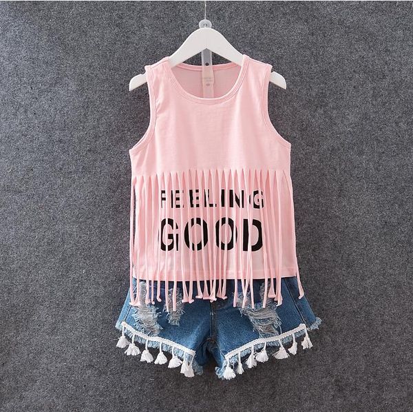 girls kids letter t-shirts + short jean pants sets girls fashion hoodies girl summer suits wholesale baby kids clothes xzh 001, White 
girls kids letter t-shirts + short jean pants sets girls fashion hoodies girl summer suits wholesale baby kids clothes xzh 001, White