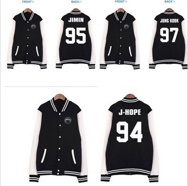 wholesale-bts bangtan boys baseball uniform jung kook jhope jin jimin v suga long sleeve jacket hoody, Black
wholesale-bts bangtan boys baseball uniform jung kook jhope jin jimin v suga long sleeve jacket hoody, Black