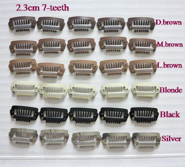 100pcs hair extension snap weaving wig toupee clip black brown blonde color 23 mm 6 teeth
100pcs hair extension snap weaving wig toupee clip black brown blonde color 23 mm 6 teeth