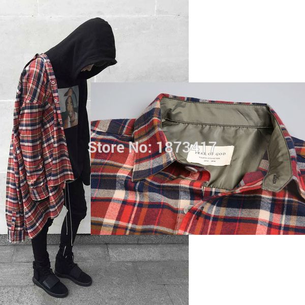 wholesale-new justin bieber fear of god flannel scotland grid long sleeve shirts hiphop extended curved hem oversized men cotton shirt, White;black
wholesale-new justin bieber fear of god flannel scotland grid long sleeve shirts hiphop extended curved hem oversized men cotton shirt, White;black