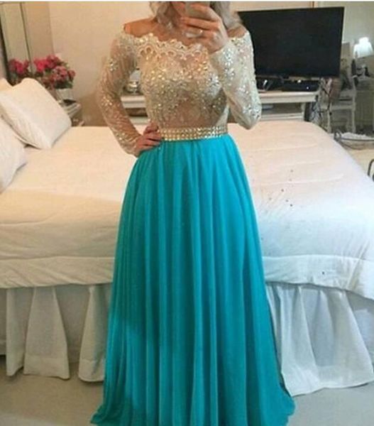 off the shoulder lace pearl beaded long sleeves chiffon skirt floor length a line evening prom dresses, Black;red
off the shoulder lace pearl beaded long sleeves chiffon skirt floor length a line evening prom dresses, Black;red