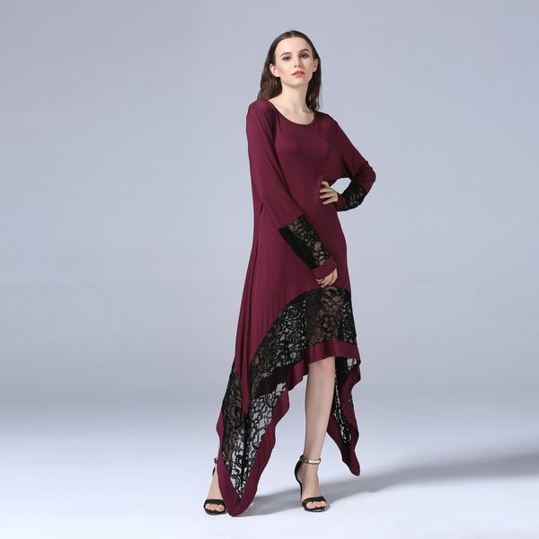 new arrival plus size women irregular dress islamic long sleeved lace evening party dress xl-5xl robes, Red
new arrival plus size women irregular dress islamic long sleeved lace evening party dress xl-5xl robes, Red
