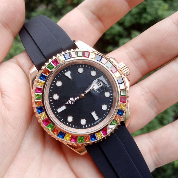 men's rainbow diamond 2813 automatic mechanical stainless steel men mens wristwatches watch watches, Slivery;brown
men's rainbow diamond 2813 automatic mechanical stainless steel men mens wristwatches watch watches, Slivery;brown