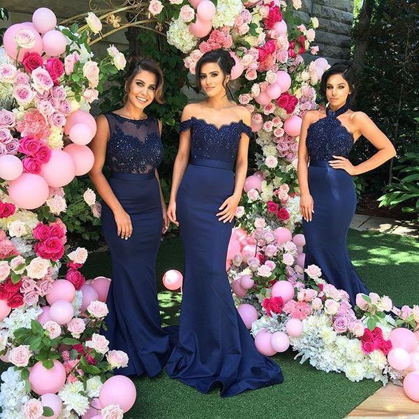 2021 dark navy mermaid bridesmaids dresses special lace neck bridesmaid dress sweep train plus size gowns for prom, White;pink
2021 dark navy mermaid bridesmaids dresses special lace neck bridesmaid dress sweep train plus size gowns for prom, White;pink