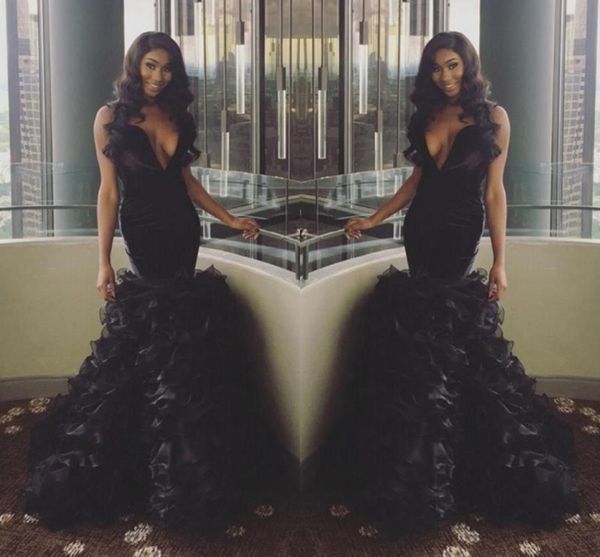 latest 2k17 black prom dresses deep v neck sleeveless mermaid ruffles skirt formal evening dress black gilrs party gowns custom made
latest 2k17 black prom dresses deep v neck sleeveless mermaid ruffles skirt formal evening dress black gilrs party gowns custom made