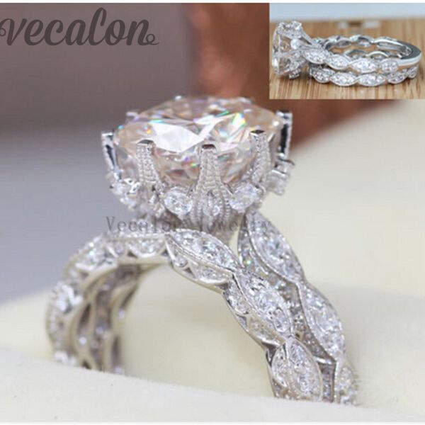 vecalon 2016 vintage engagement wedding band ring set for women 3ct simulated diamond cz 925 sterling silver female party ring, Slivery;golden
vecalon 2016 vintage engagement wedding band ring set for women 3ct simulated diamond cz 925 sterling silver female party ring, Slivery;golden