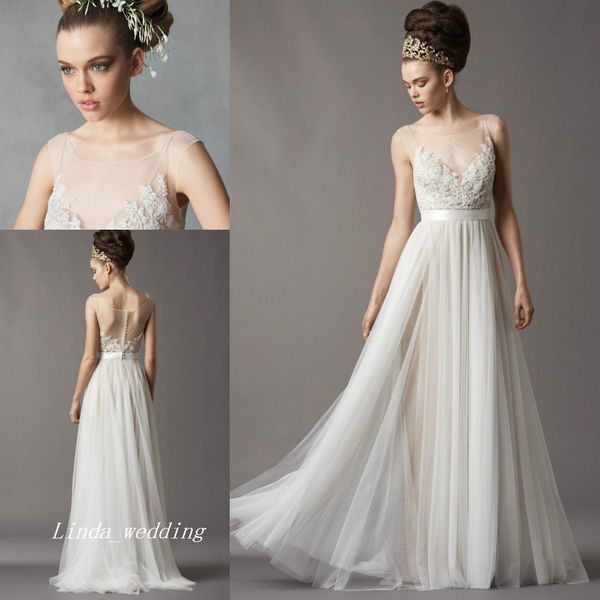 new vintage charming sheer transparent tube illusion scoop neck lace beach casual bridal gown wedding dress redo, White
new vintage charming sheer transparent tube illusion scoop neck lace beach casual bridal gown wedding dress redo, White