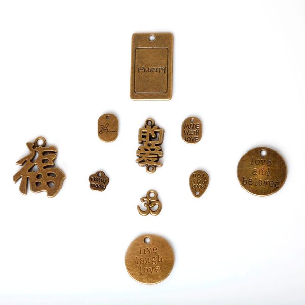 new 131pcs/lot zinc alloy antique bronze plated character good fortune charms vintage tibetan pendants diy bracelet necklace, Bronze;silver
new 131pcs/lot zinc alloy antique bronze plated character good fortune charms vintage tibetan pendants diy bracelet necklace, Bronze;silver