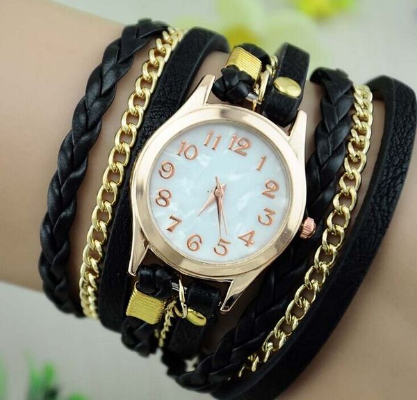 stainless steel long strap leather watch weave band wrap around casual clock men quartz wristwatch women timer, Slivery;brown
stainless steel long strap leather watch weave band wrap around casual clock men quartz wristwatch women timer, Slivery;brown