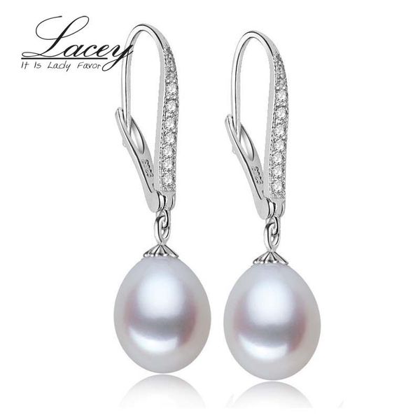 

wholesale-lacey clip on fresh water pearl earrings,earrings for women pearl,white natural drop pearls with 100% 925 silver, Golden;silver