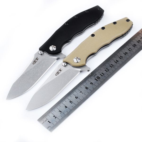 

Tactical Knives High End ZT Folder 9CR13MOV 59-60HRC Stonewash Blade G10 Titanium Handle Fast-Open Knife EDC Folding Pocket Knife F844E