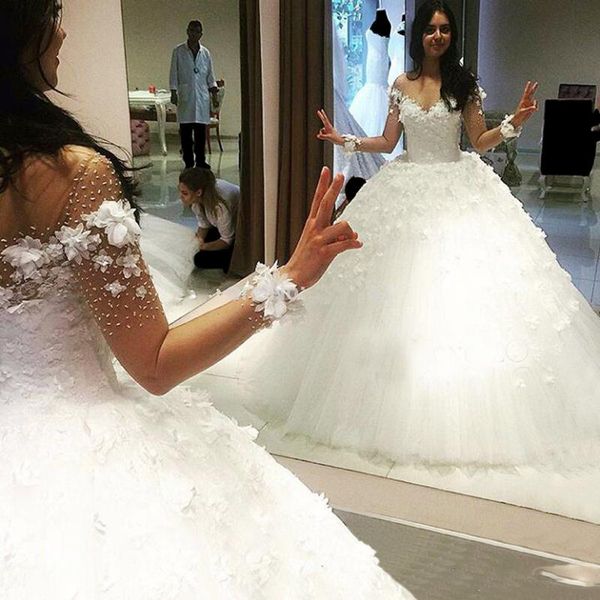 charming robe de mariage wedding dresses 2017sheer long sleeves ball gown appliques tulle bridal gowns custom made wedding vestidos, White
charming robe de mariage wedding dresses 2017sheer long sleeves ball gown appliques tulle bridal gowns custom made wedding vestidos, White