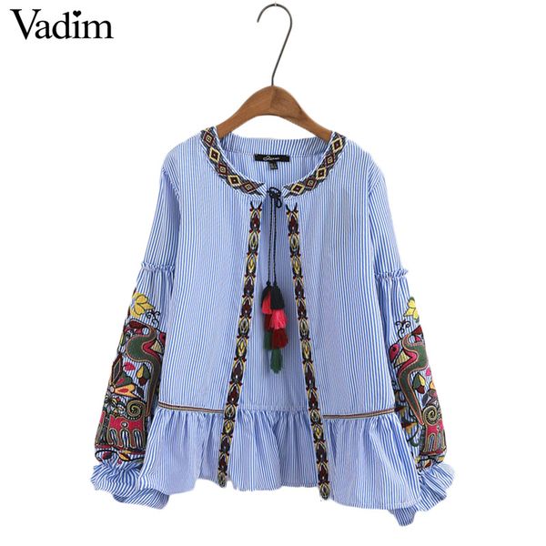 wholesale- vadim women vintage boho embroidery tassel tie striped coat long sleeve pleated retro ruffles ladycasual outerwear ct1447, Black;brown
wholesale- vadim women vintage boho embroidery tassel tie striped coat long sleeve pleated retro ruffles ladycasual outerwear ct1447, Black;brown