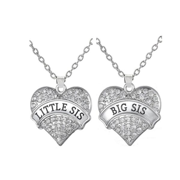 big sis little sis necklace with big clear stone heart pendant family love gift children jewelry for sister, Silver
big sis little sis necklace with big clear stone heart pendant family love gift children jewelry for sister, Silver
