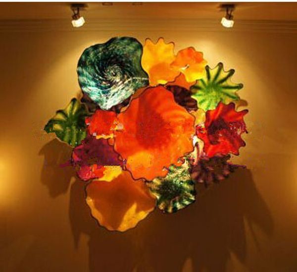 modern wall lamps 100% hand blown murano art decor flower glass plates living room home decoration
modern wall lamps 100% hand blown murano art decor flower glass plates living room home decoration