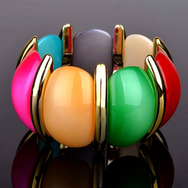 original new bohemian gold bracelet for women elastic big acrylic female bracelets bracelete feminino boheme jewelry love gift, Black
original new bohemian gold bracelet for women elastic big acrylic female bracelets bracelete feminino boheme jewelry love gift, Black