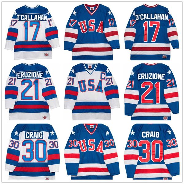 1980 olympics team usa hockey vintage jersey #30 jim craig 21 mike eruzione 17 jack o'callahan royal blue white stitched retro mens jer, Black;red
1980 olympics team usa hockey vintage jersey #30 jim craig 21 mike eruzione 17 jack o'callahan royal blue white stitched retro mens jer, Black;red