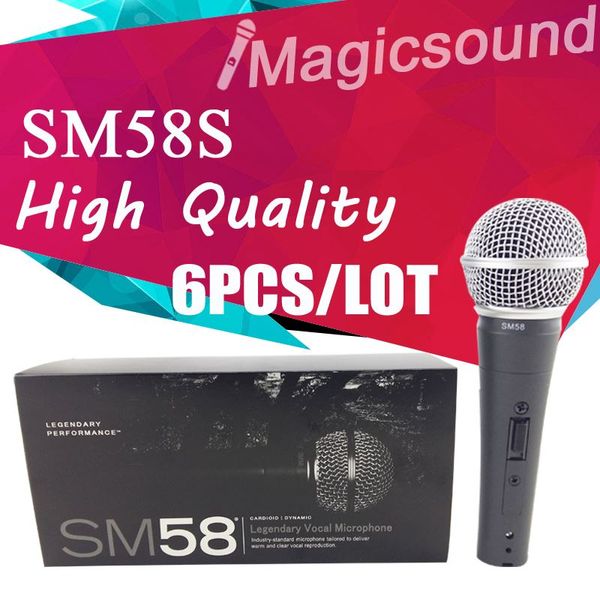 6pcs new sm58s wired dynamic cardioid professional microphone sm 58 58s 58sk vocal microfone mic with switch on/off
6pcs new sm58s wired dynamic cardioid professional microphone sm 58 58s 58sk vocal microfone mic with switch on/off