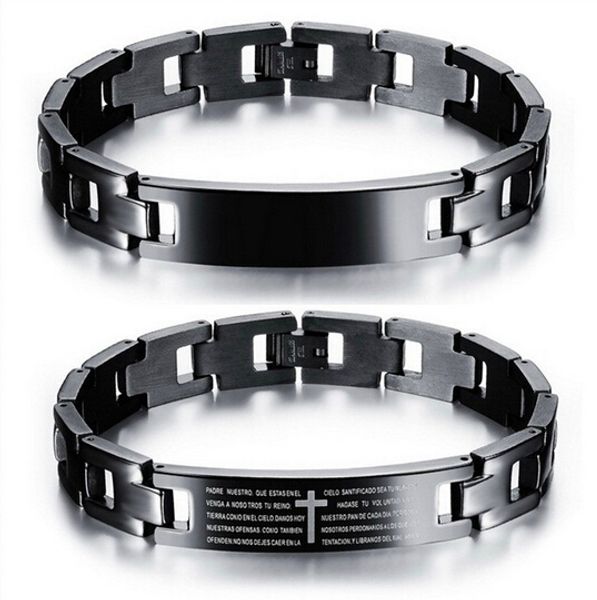 trendy black 316l stainless steel link chain cross id bangle bracelet for women men gift
trendy black 316l stainless steel link chain cross id bangle bracelet for women men gift