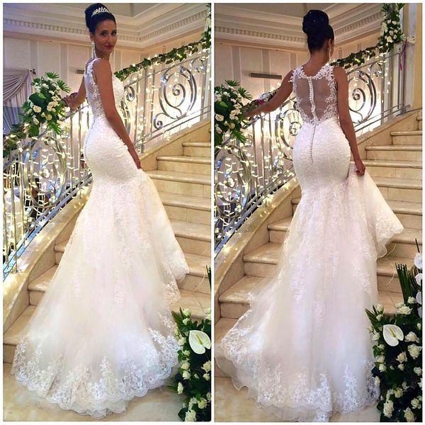 vintage lace mermaid arabic wedding dresses 2020 illusion back plus size court train dubai beach country bridal gowns vestido de, White
vintage lace mermaid arabic wedding dresses 2020 illusion back plus size court train dubai beach country bridal gowns vestido de, White