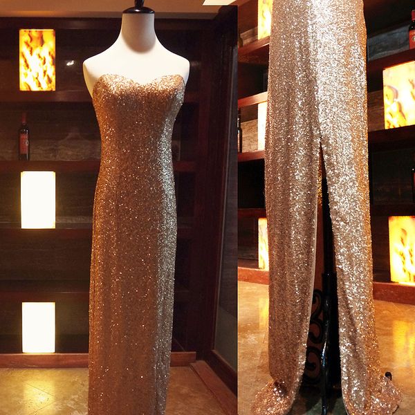 mermaid sweetheart sequin prom evening dress 2016 split long evening gowns elegant party gowns gold color, White;pink
mermaid sweetheart sequin prom evening dress 2016 split long evening gowns elegant party gowns gold color, White;pink