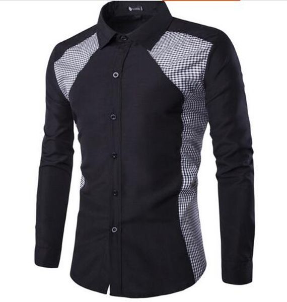 2016 dress shirts new men slim personalized stitching long-sleeved shirt hit the color red plaid shirt, White;black
2016 dress shirts new men slim personalized stitching long-sleeved shirt hit the color red plaid shirt, White;black