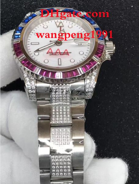 44mm men watches mosaic border 2813 sports stainless steel mosaic bracelet white dial men's automatic wristwatches, Slivery;brown
44mm men watches mosaic border 2813 sports stainless steel mosaic bracelet white dial men's automatic wristwatches, Slivery;brown