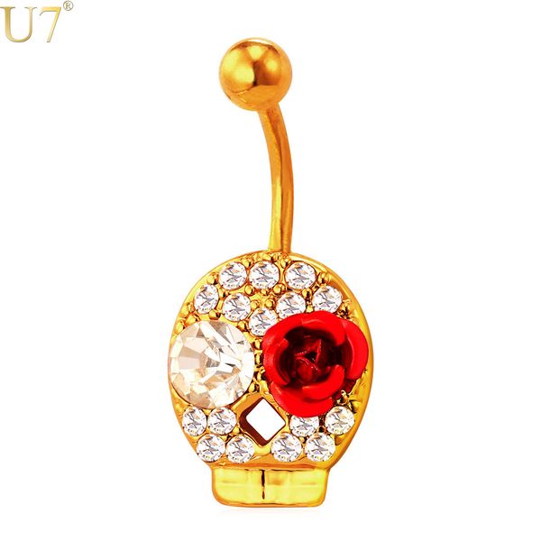 unique gold crystal skull rose navel ring women cute body jewelry 18k gold plated /platinum rock beach party belly button ring db004, Silver
unique gold crystal skull rose navel ring women cute body jewelry 18k gold plated /platinum rock beach party belly button ring db004, Silver